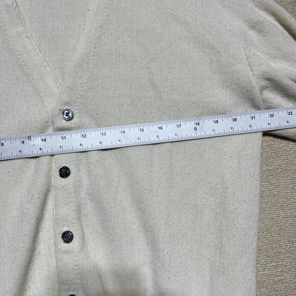 Vintage Expressions International Mens Cardigan Sweater Medium Grandpa USA Cream - Picture 3 of 7